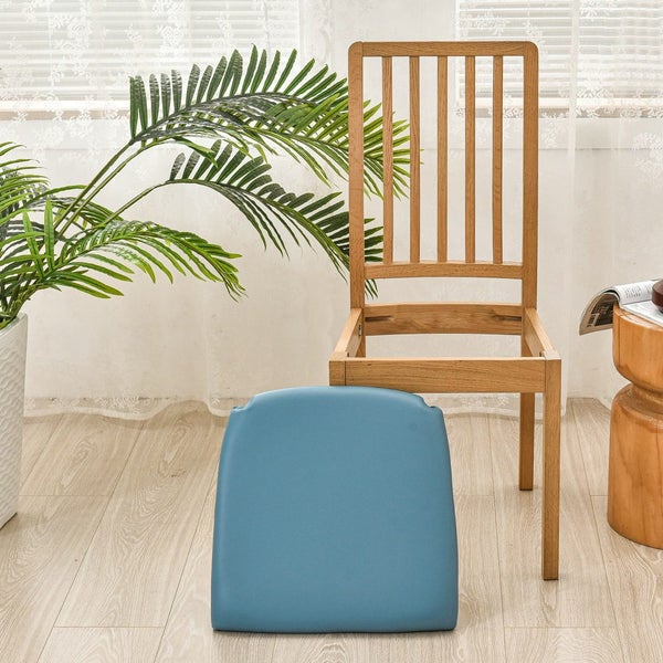 Chair Cover 4pcs PU Leather Stretch Chair Seat Cover Solid Waterproof Oilproof D Carousel 3