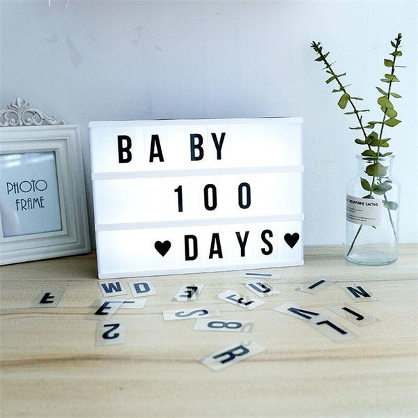 A4 Cinematic LED Light Up Message Sign With Letters Home Decor Carousel 1