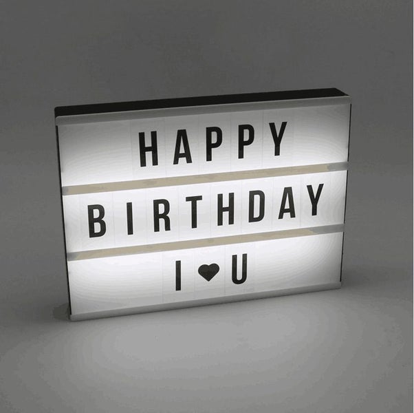 A4 Cinematic LED Light Up Message Sign With Letters Home Decor Carousel 2