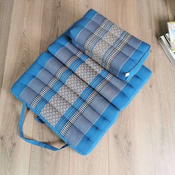 [MANGO TREES] Foldable Meditation Cushion Zafu&Zabuton Set Green Carousel 9