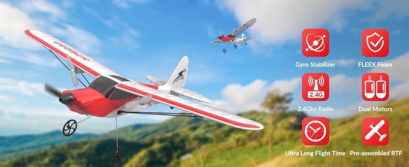 RC Planes Sport Cub S2 for Kids,2.4Ghz 2CH Remote Control Airlane Portable Carousel 2