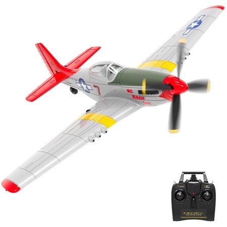 RC Plane P51D Mustang RTF for Beginners,2.4Ghz 4CH Remote Control Airplane Easy Carousel 1