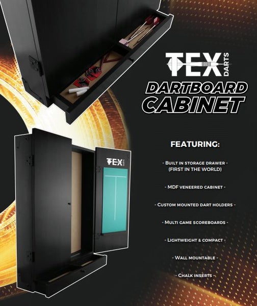 Formula Sports Micro Band 3 Dart Board + Tex With Draw Cabinet + Darts Set Carousel 2