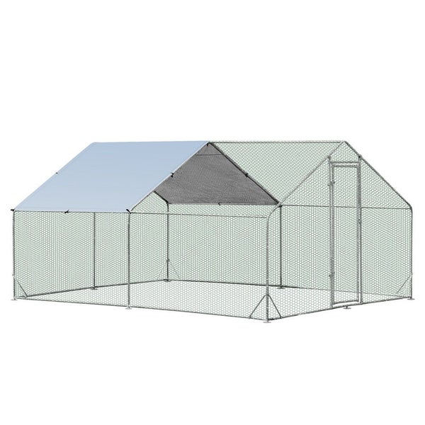 Vaka 3X4x1.95M Metal Walk In Chicken Coop Rabbit Hutch Cage Hen House Chook Au P Carousel 1