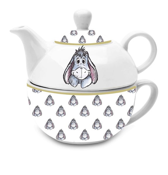 Disney Eeyore Cartoon Tea for One Teapot and Cup Gift Set Carousel 1