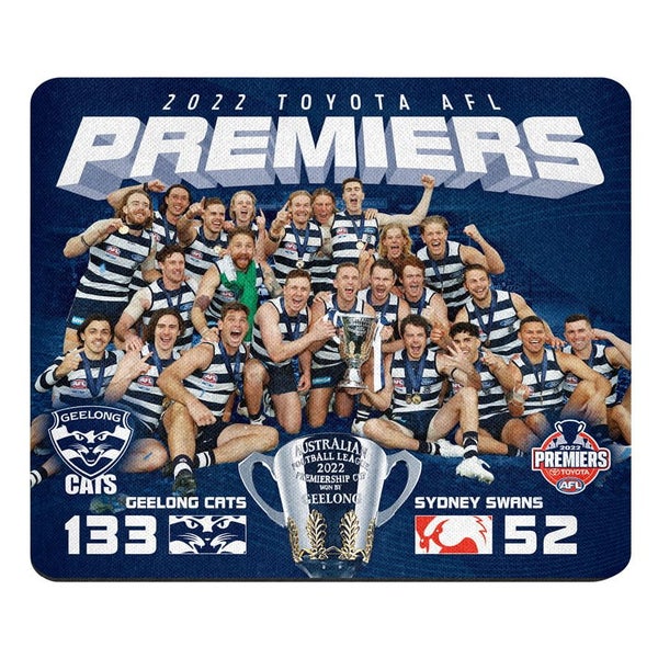 Geelong Cats 2022 Premiers Premiership Team Image AFL Mouse Mat Carousel 1