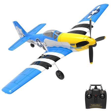 RC Plane P51D Mustang RTF for Beginners,2.4Ghz 4CH Remote Control Airplane Easy Carousel 1