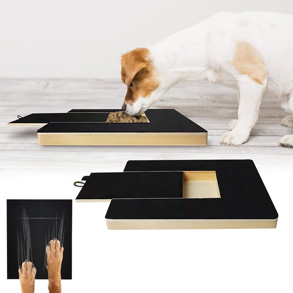 Dog Scratching Board with Treat Box Scratch Polish Pad for Nails Carousel 2