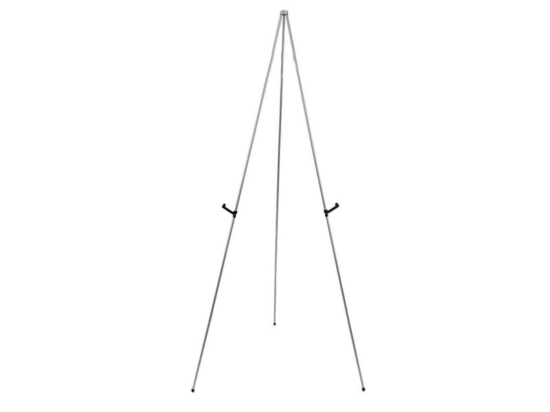 160cm Foldable Easel Stand Metal Art Easel Tripod Poster Display Stand - Silver Carousel 2