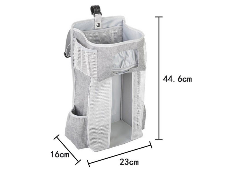 1X Crib Bedside Diaper Storage Bag Hanging Caddy Diaper Organizer Carousel 4