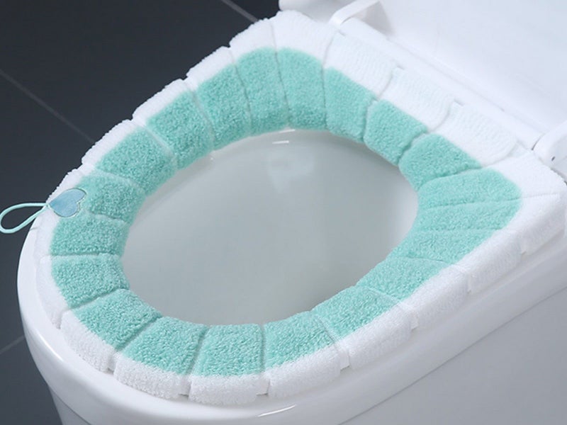 2 X Winter Warm Bathroom Stretchable Closestool Toilet Seat Cover Pad Grey Green Carousel 3