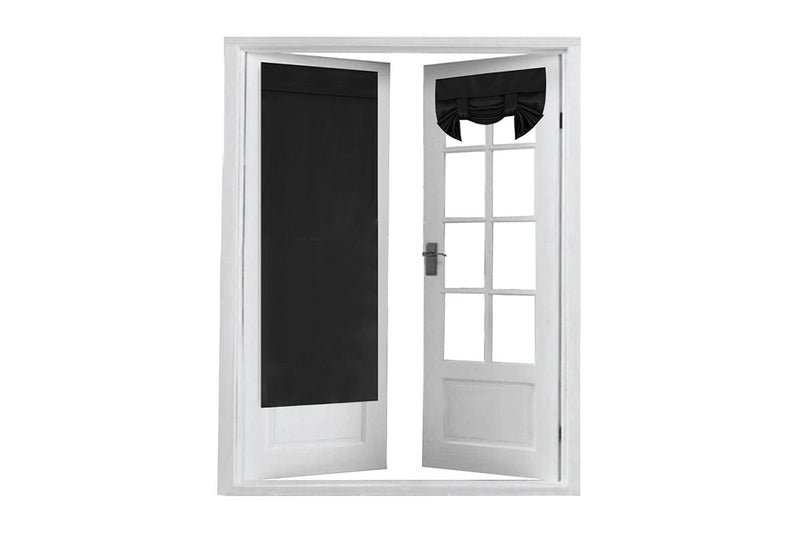 2Pcs French Curtains Privacy Thermal Insulated Bedroom Blackout Door Curtains Wi Carousel 1
