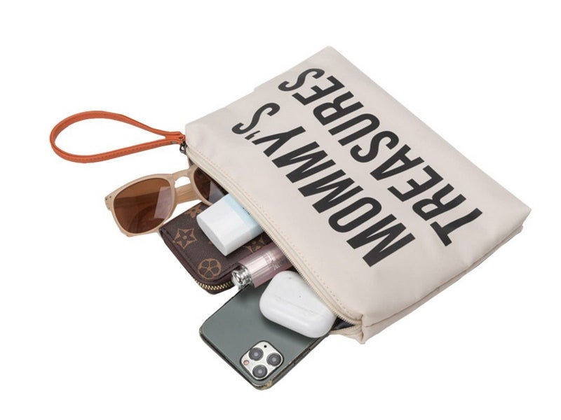 Set of 3Pcs Large Capacity Diaper Tote Bag Mommy Bag with Shoulder Strap Beige Carousel 5