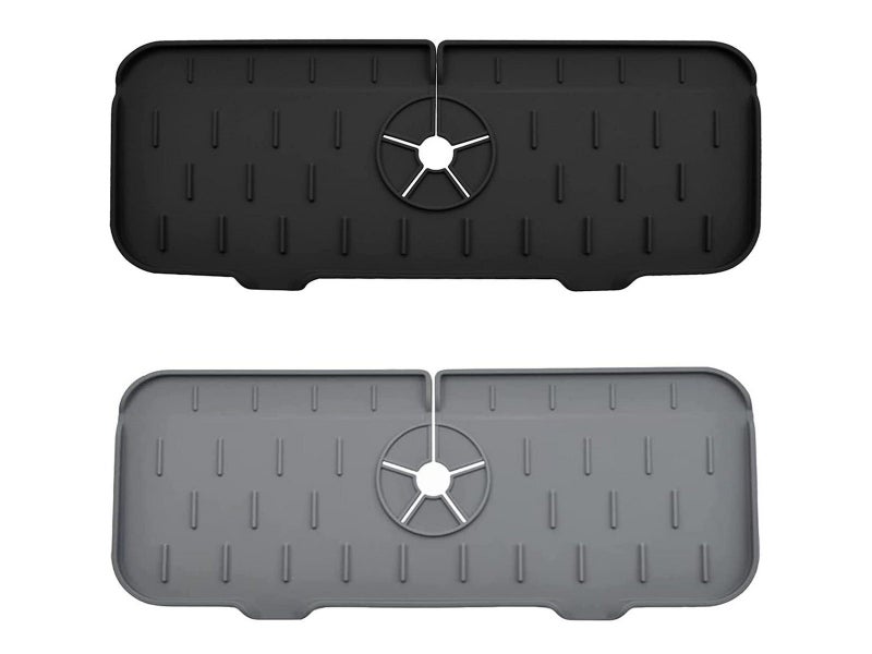 2X Kitchen Sink Splash Guard Silicone Faucet Mat Sink Water Splash Catcher Carousel 2