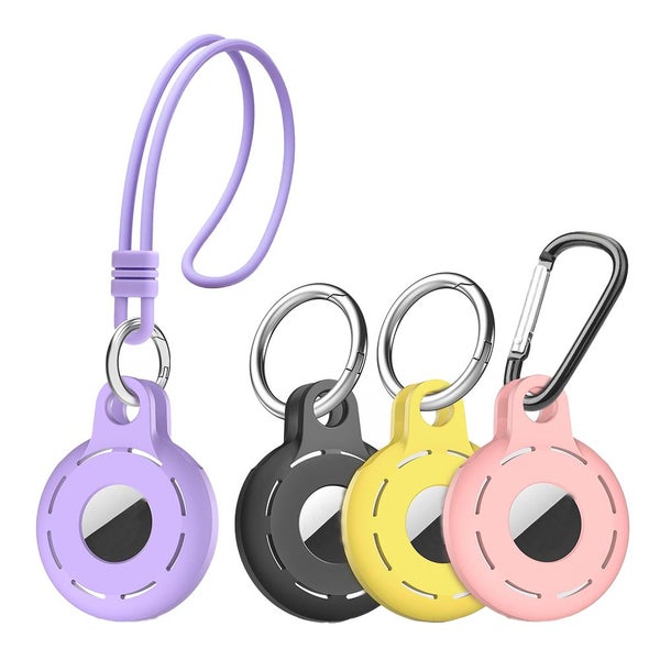 4pcs Airtag Holder Silicone Protective Case Shockproof Holder Key Chain Accessor Carousel 2