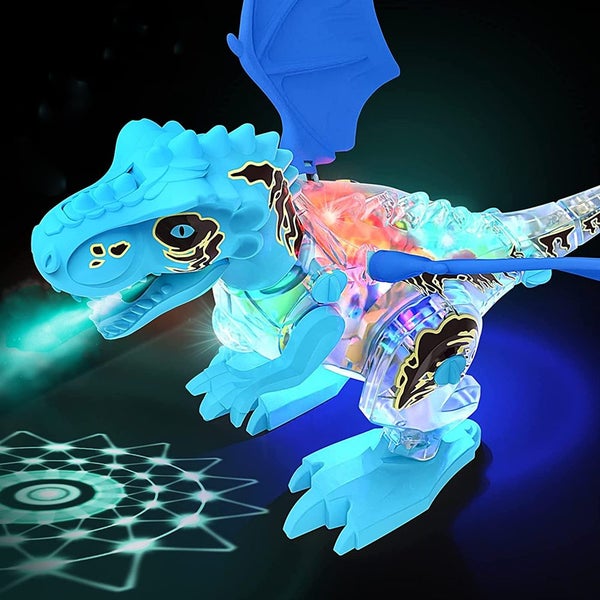 Toy Dinosaur Toys Electronic Walking Dinosaur with Spray and Lighting - Blue Carousel 2