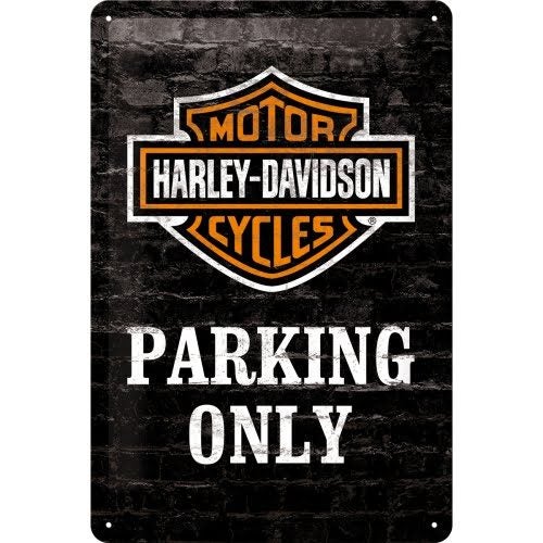 Harley Davidson Parking Only Raised Embossed Man Cave Tin Sign 15 x 20cm Carousel 1