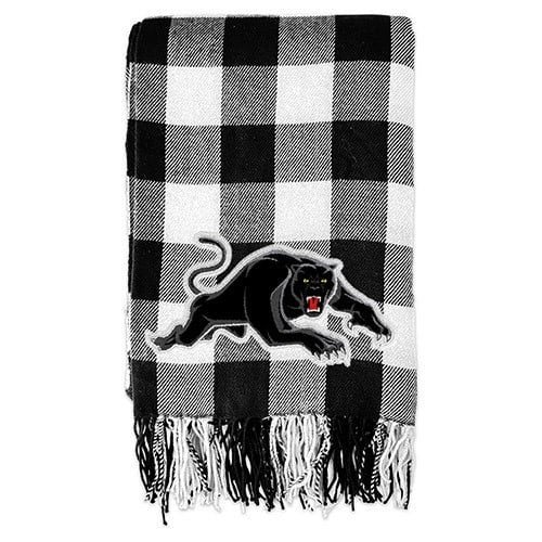 Penrith Panthers NRL Rugby League TARTAN Fabric Large Throw Blanket Carousel 1