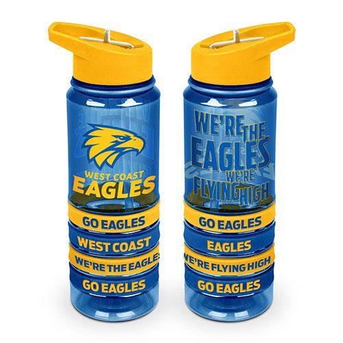 West Coast Eagles AFL Tritan Drink Water Bottle with Wrist Bands Carousel 1