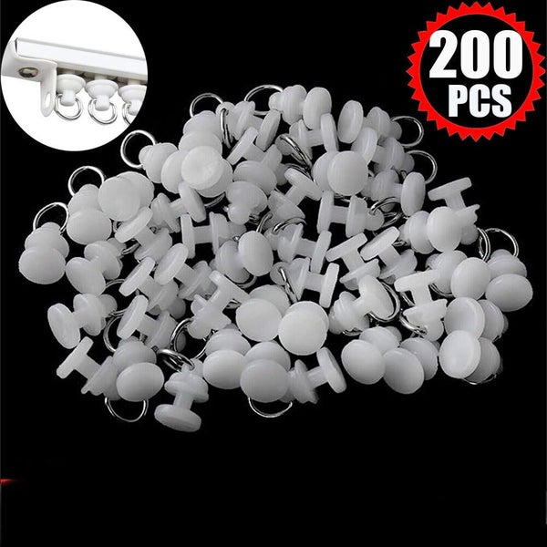 200PCS Curtain Track Glider Rail Curtain Hook Rollers Curtain Tracks Accessories Carousel 1