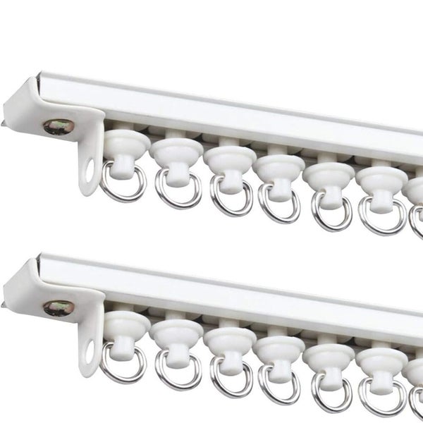 200PCS Curtain Track Glider Rail Curtain Hook Rollers Curtain Tracks Accessories Carousel 9