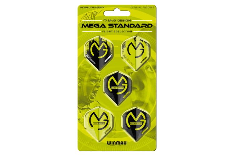 Winmau Dart Flights MVG Michael Van Gerwen Mega Standard (Pack of 5 sets of 3... Carousel 1