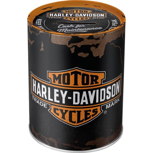 Harley Davidson German Made Tin Round Money Box Carousel 1