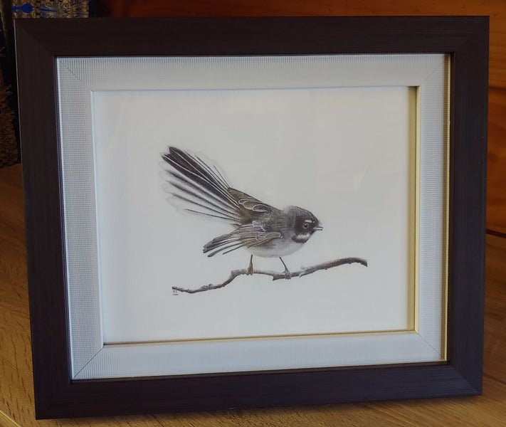‘Fantail’ Print (from an original drawing in pencil) - Framed Carousel 1
