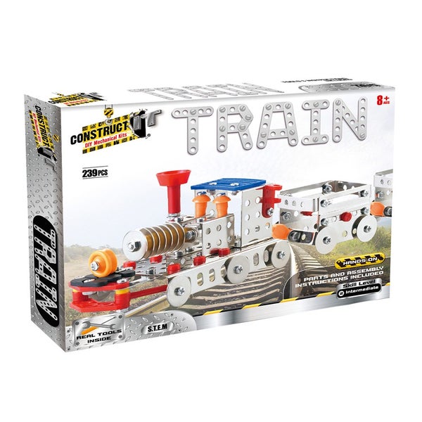 239pc Construct IT DIY Train Toy w Tools Play STEM Build Assembly Kit Kids 8y+ Carousel 1