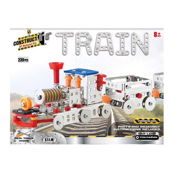 239pc Construct IT DIY Train Toy w Tools Play STEM Build Assembly Kit Kids 8y+ Carousel 2