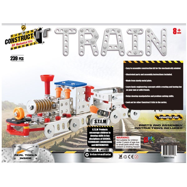 239pc Construct IT DIY Train Toy w Tools Play STEM Build Assembly Kit Kids 8y+ Carousel 5