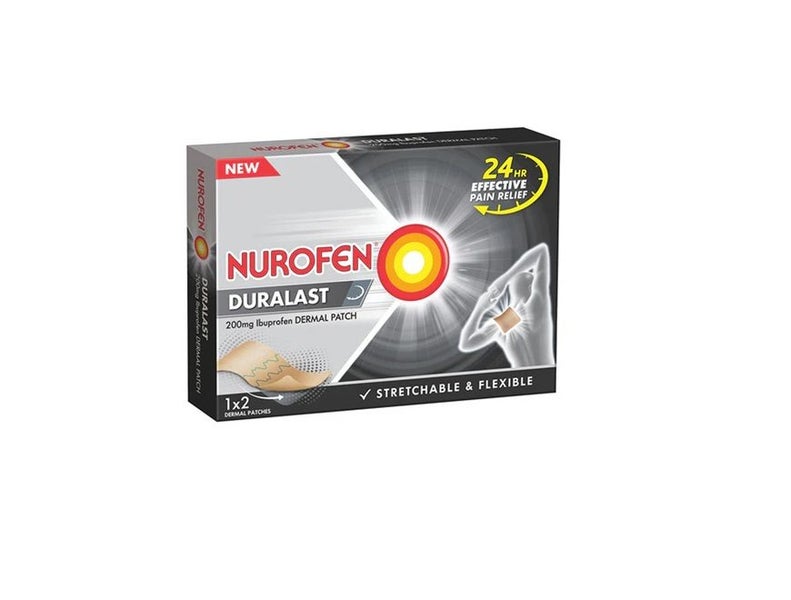 Nurofen Duralast 200mg Ibuprofen Dermal Patch 2pk Carousel 1