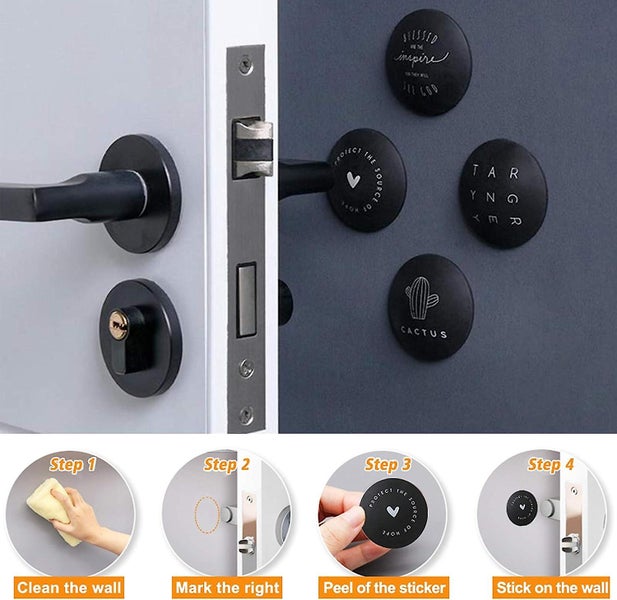 Wall Protector Door Stoppers 4 Pack Self adhesive Rubber Bumper For Door Handle Carousel 5
