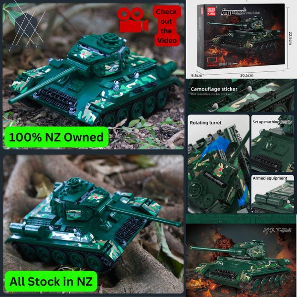 T-34 Medium Tank Green - 800 pieces - MouldKing: Technical - RC Remote Control Carousel 1