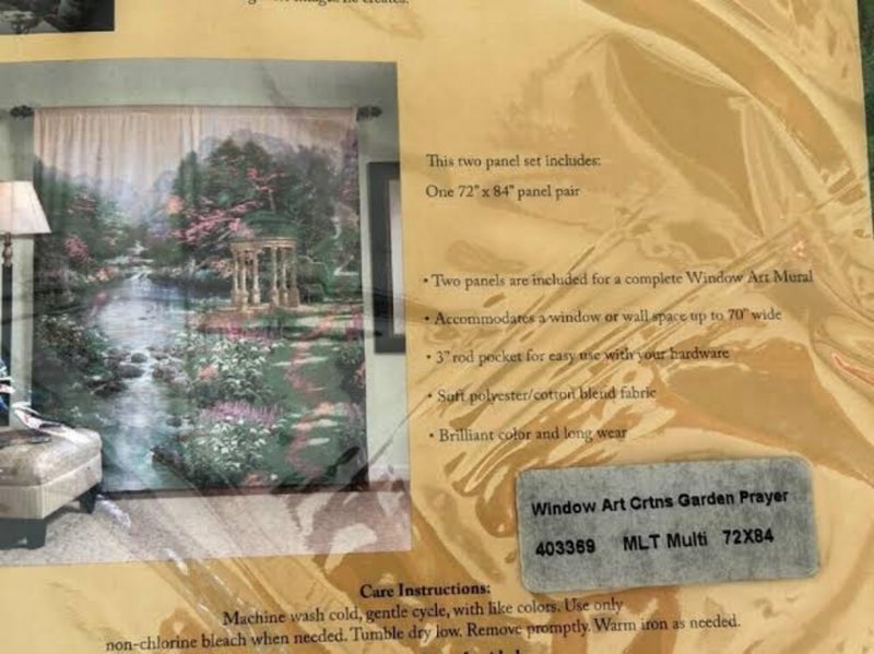 2x Set of 2Thomas Kinkade The Garden of Prayer Window Art Curtain 72" X 84" Carousel 3