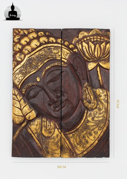 Hinged Panel RED Buddha Head 39cm Carousel 1