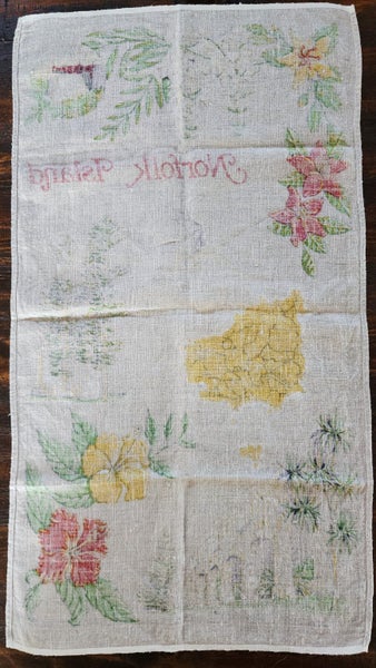 ~" Norfolk Island Vintage Natural Flax Linen Tea Towel "~ Carousel 7