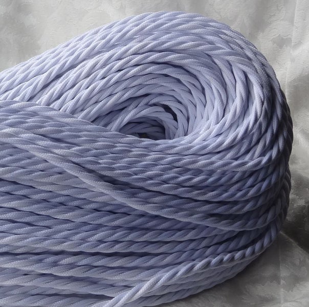 Twisted Electrical Fabric Cable / Cord 3-core. True White Carousel 1