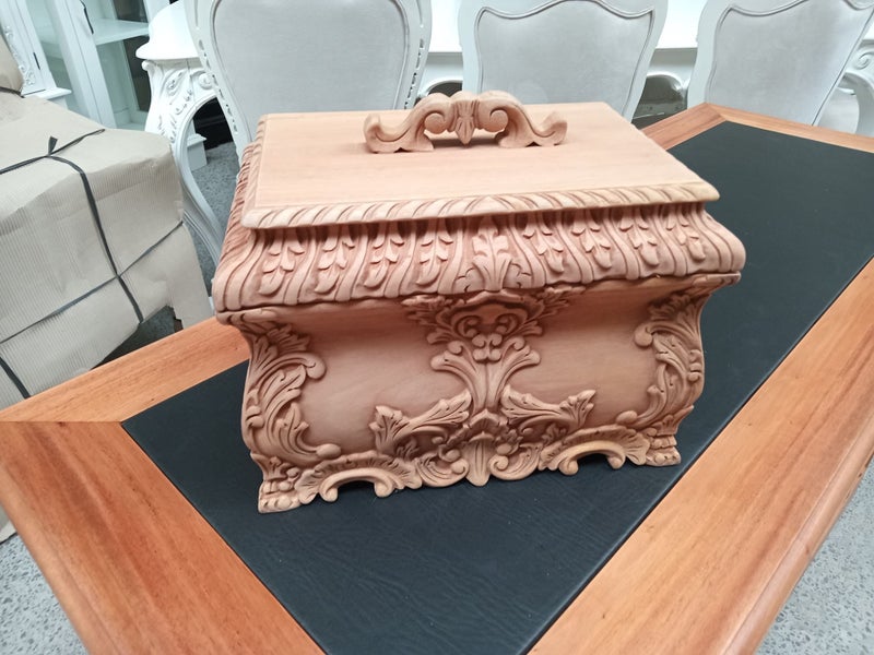 HAND CARVED MAHOGANY JEWELLERY BOX Carousel 7