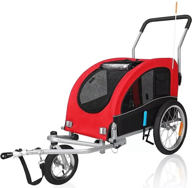 Dog Cat Bike Trailer Pram Foldable Pet Bicycle Trailer Medium 2-in-1 Carousel 1