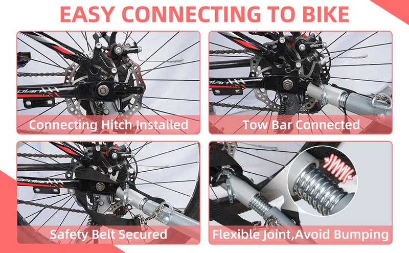 Dog Cat Bike Trailer Pram Foldable Pet Bicycle Trailer Medium 2-in-1 Carousel 17