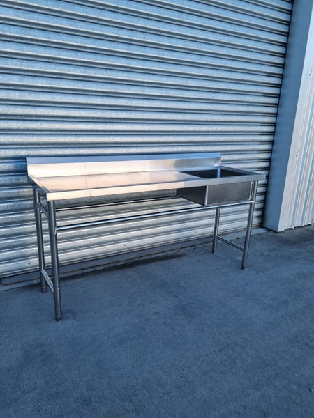 Stainless Steel Bench with Sink 1800W x 600W x 900H *FREE DELIVERY MANAWATU* Carousel 1