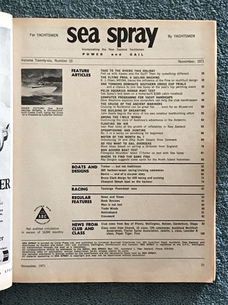 VINTAGE MAGAZINE: Sea Spray / Power & Sail Vol. 26, No. 10 - November 1971 Carousel 3