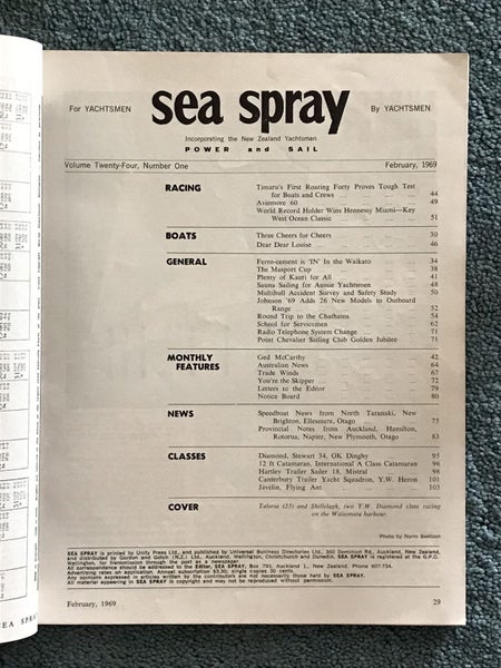 VINTAGE MAGAZINE: Sea Spray - February 1969 - Vol 24, No. 1 Carousel 4