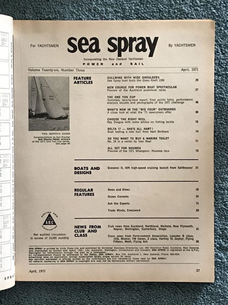 VINTAGE MAGAZINE: Sea Spray / Power & Sail - Vol. 26, No. 3 - April 1971 Carousel 3