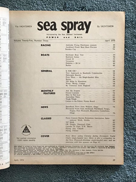 VINTAGE MAGAZINE: Sea Spray / Power & Sail - Vol 25, No. 3 - April 1970 Carousel 3