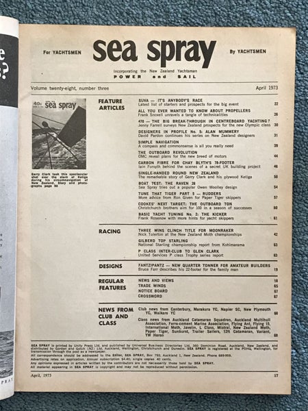 VINTAGE MAGAZINE: Sea Spray / Power & Sail - Vol. 28, No. 3 - April 1973 Carousel 3