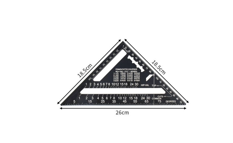 PTN 7" Alloy Triangle Angle Ruler Quick Square Woodworking Measurement Tool Carousel 2