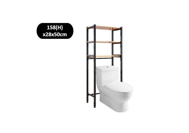 PTN BLACK 3 Tier Toilet Rack Bathroom Laundry Storage Shelf Over Shelving Carousel 1