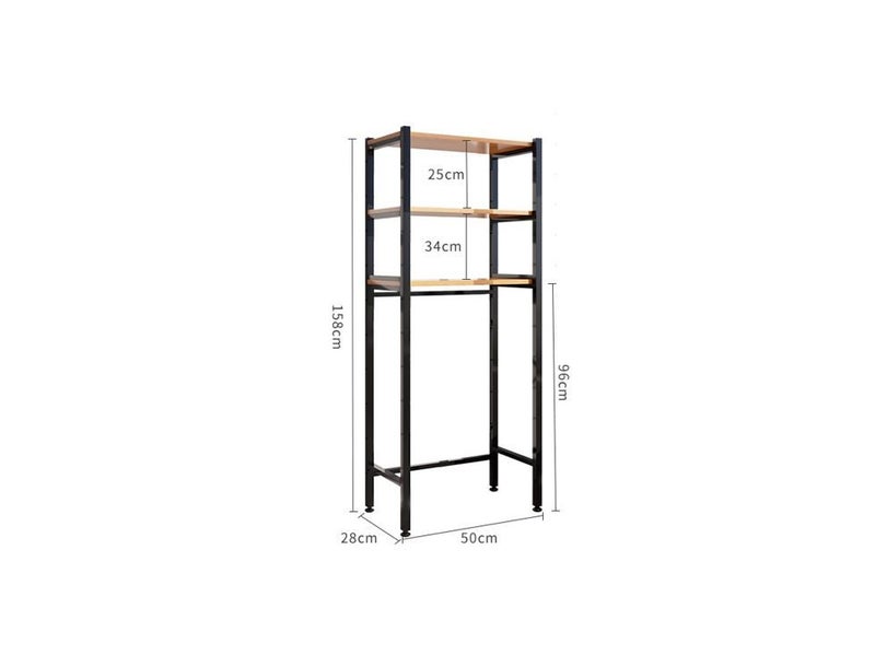 PTN BLACK 3 Tier Toilet Rack Bathroom Laundry Storage Shelf Over Shelving Carousel 2